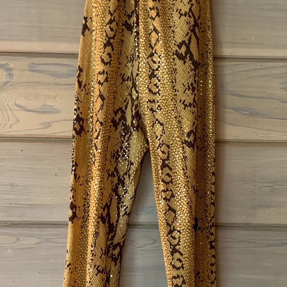 Faux Snake Skin Print Sequence Jumper